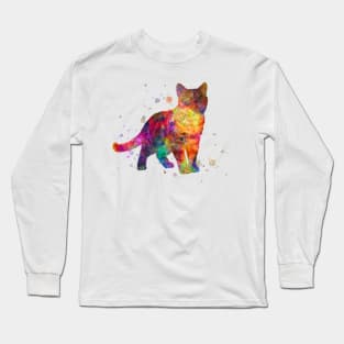 American shorthair in watercolor Long Sleeve T-Shirt